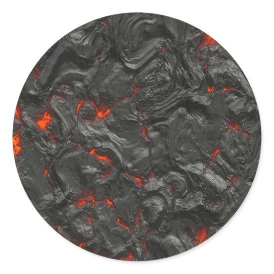 volcanic Lava background effect Classic Round Sticker
