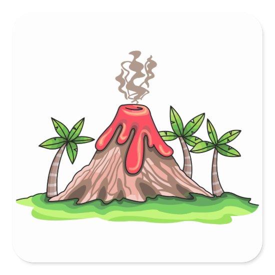 Volcano Square Sticker