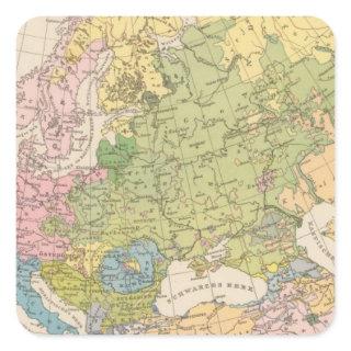 Volkerkarte von Europa, Map of Europe Square Sticker