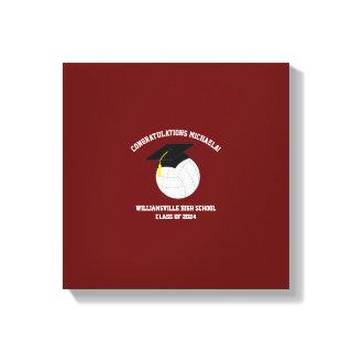 Volleyball Graduation Sports Maroon Canvas Print