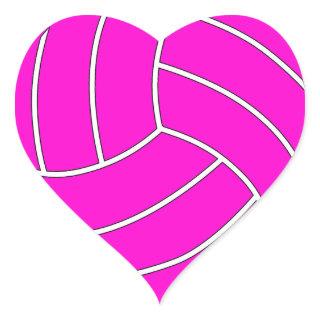 Volleyball Heart Stickers