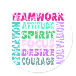 VolleyChick Teamwork Classic Round Sticker