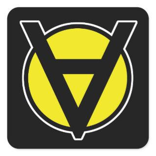 Voluntaryism Square Sticker - Anarchy Yellow