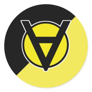 Voluntaryist Hero Symbol with Black and Gold Classic Round Sticker