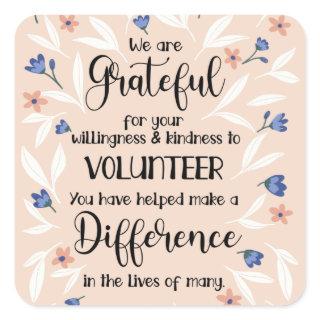 volunteer appreciation week pattern card square sticker