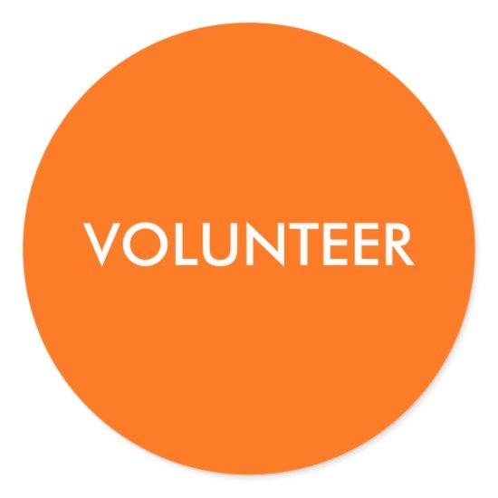 VOLUNTEER CLASSIC ROUND STICKER