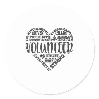Volunteer, volunteer worker, charity classic round sticker