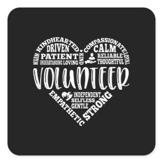 Volunteer, volunteer worker, charity square sticker