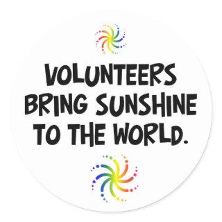 Volunteers bring sunshine to the world classic round sticker