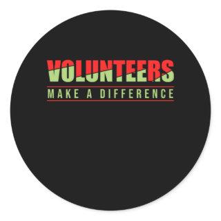 Volunteers Make A Difference Volunteering Rescue G Classic Round Sticker