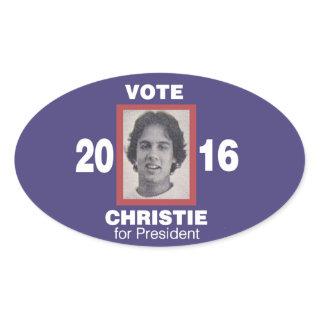 Vote Christie for President 2016 Oval Sticker