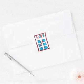 VOTE Election Day USA Voting Ballot Checkbox Square Sticker