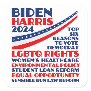 Vote for Biden Harris 2024 Election Platform Square Sticker