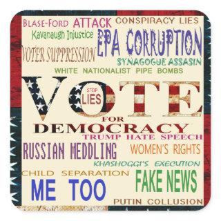 Vote for Democracy Square Sticker