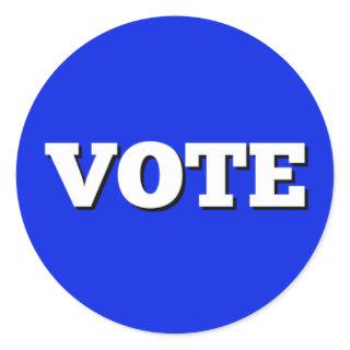 Vote Sticker on Blue Background