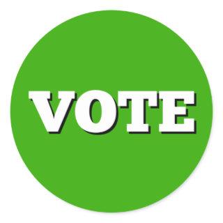 Vote Sticker on Green Background