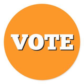 Vote Sticker on Orange Background