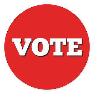 Vote Sticker on Red Background