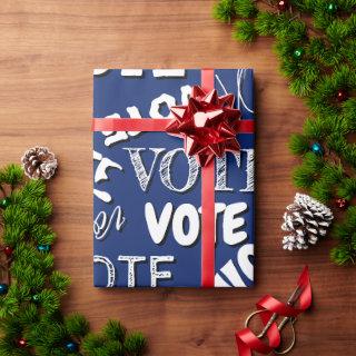 Vote text pattern font election white blue