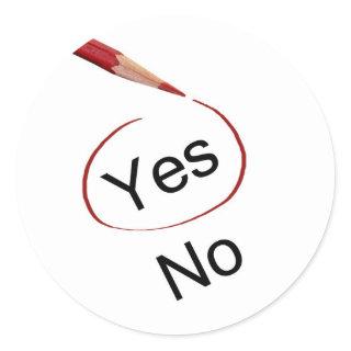 Vote Yes, No Stickers