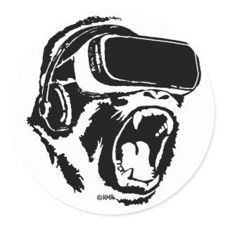 VR Gorilla Classic Round Sticker