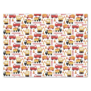 Vroom Honk Beep! Trucks  Tissue Paper
