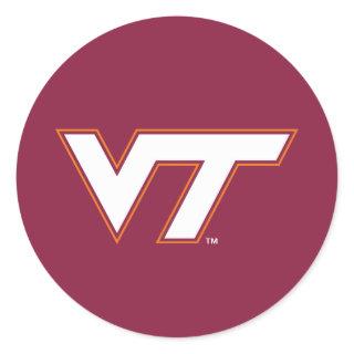 VT Virginia Tech Classic Round Sticker