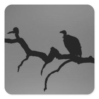 Vulture Silhouette Square Sticker