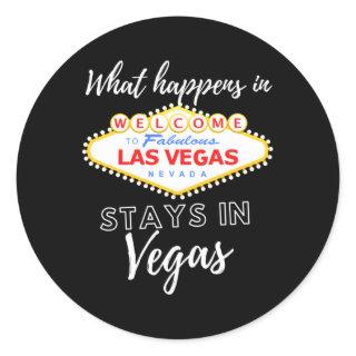 W Happens In Vegas Sin City S Las Vegas Classic Round Sticker