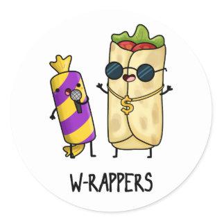 W-rappers Funny Food Pun  Classic Round Sticker