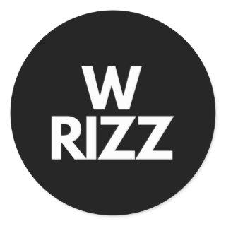 W Rizz Classic Round Sticker