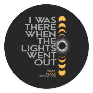 Waco 2024 Total Solar Eclipse Totality  Classic Round Sticker