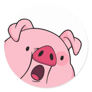Waddles Gravity Falls Surprised Classic Round Sticker