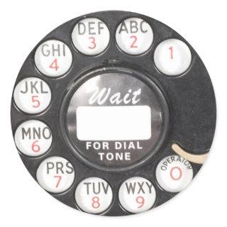 Wait For Dial Tone Classic Round Sticker