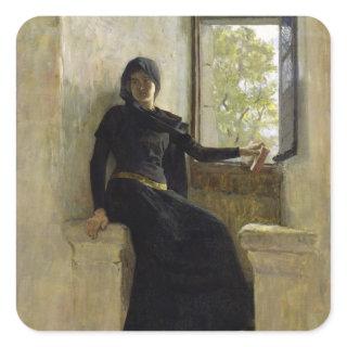 Waiting, before 1905 square sticker