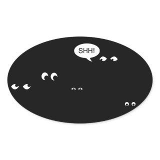 waiting in the dark surprise party oval sticker
