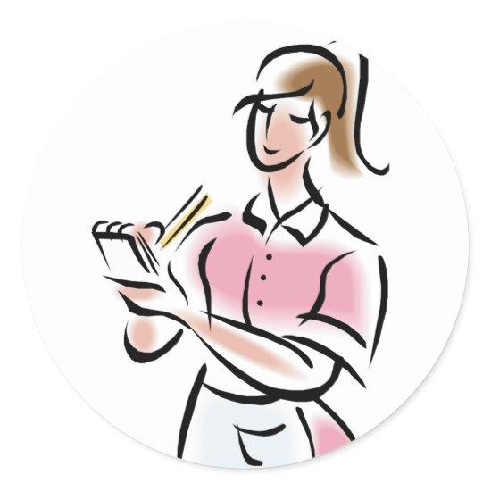 Waitress T-shirts and Gifts Classic Round Sticker