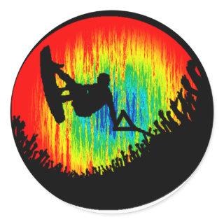 Wakeboard the Wakeboarder Classic Round Sticker