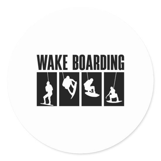 Wakeboard Wake Boarding Wakeboarding Wakeboarder Classic Round Sticker