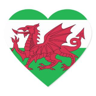 wales flag heart sticker