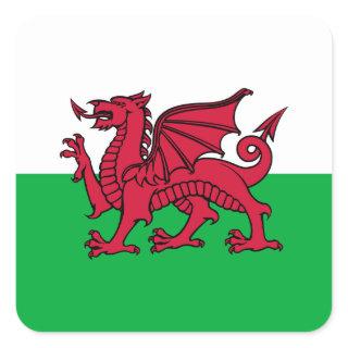 Wales -Welsh Flag Square Sticker