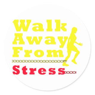 Walk Away From Stress Classic Round Sticker