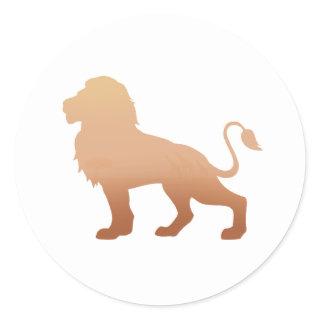 Walking lion silhouette - Choose background color Classic Round Sticker