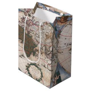 Wall Map of the World By Cornelis Danckerts Medium Gift Bag