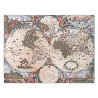 Wall Map of the World By Cornelis Danckerts Tissue Paper