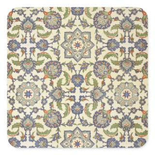 Wall tiles of Qasr Rodouan, from 'Arab Art as Seen Square Sticker