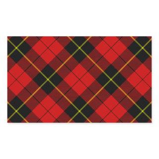 Wallace tartan red black plaid rectangular sticker