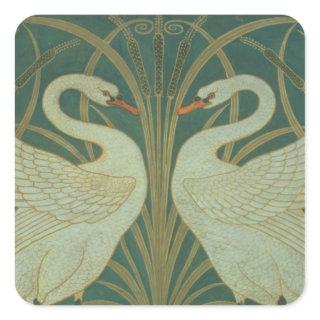 Wallpaper Design for panel of "Swan, Rush & Iris" Square Sticker