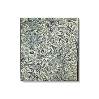 Wallpaper with navy blue seaweed style design canvas print