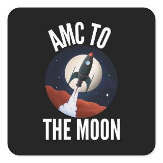 Wallstreetbets AMC - Amc To The Moon Square Sticker